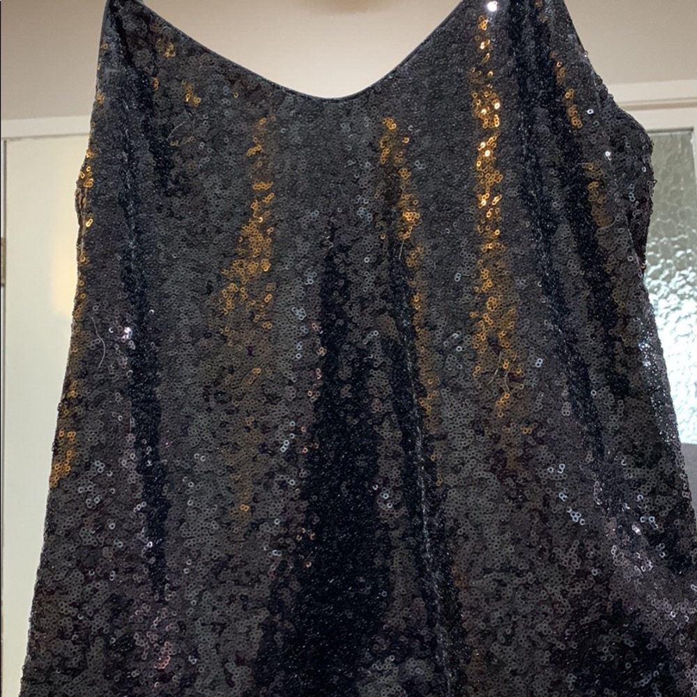 Black $rose sequin tops